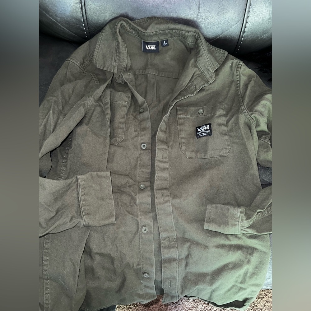 Vans Olive Green Button-Up Shirt